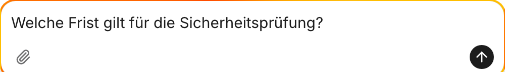 Eingabefeld der Lutin Desktop-App mit einer Frage zu einem PDF
