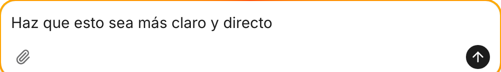 Editor de escritorio de Lutin con una solicitud para reformular una frase