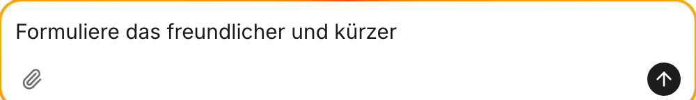 Editor der Lutin-Desktop-App mit einer Anfrage zur E-Mail-Umformulierung